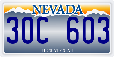 NV license plate 30C603