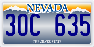 NV license plate 30C635