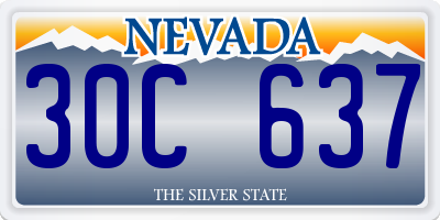 NV license plate 30C637