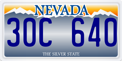 NV license plate 30C640