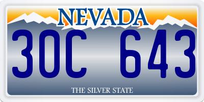 NV license plate 30C643