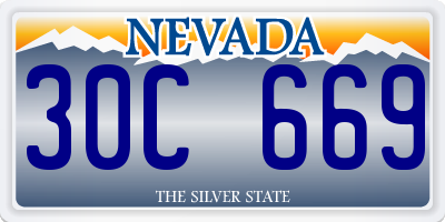NV license plate 30C669
