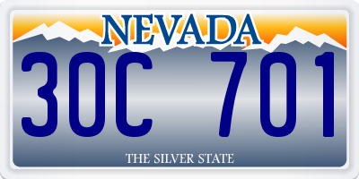 NV license plate 30C701