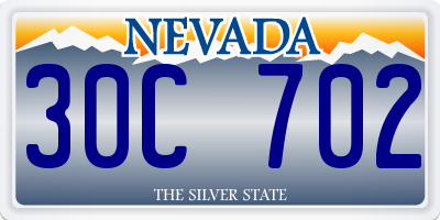 NV license plate 30C702