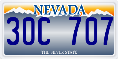 NV license plate 30C707