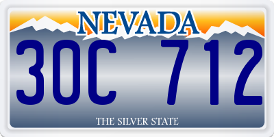 NV license plate 30C712