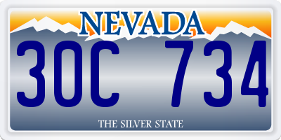 NV license plate 30C734