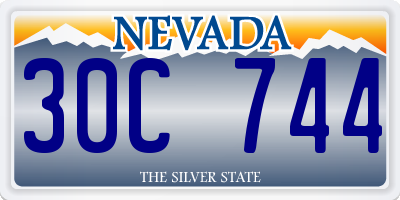 NV license plate 30C744