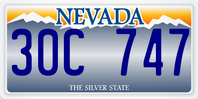 NV license plate 30C747