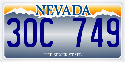 NV license plate 30C749