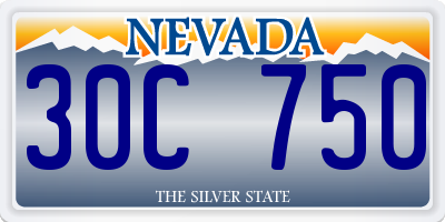 NV license plate 30C750