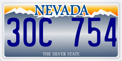 NV license plate 30C754