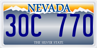 NV license plate 30C770