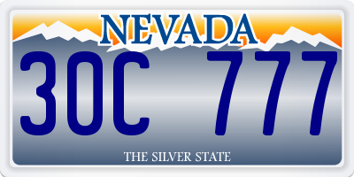 NV license plate 30C777