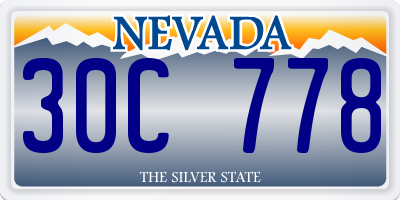 NV license plate 30C778