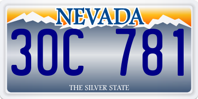 NV license plate 30C781