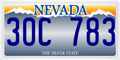 NV license plate 30C783