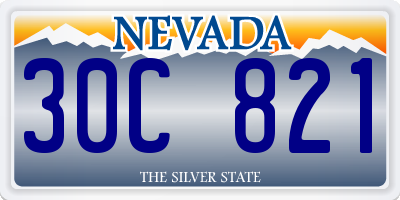 NV license plate 30C821