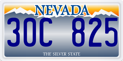 NV license plate 30C825