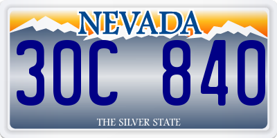 NV license plate 30C840