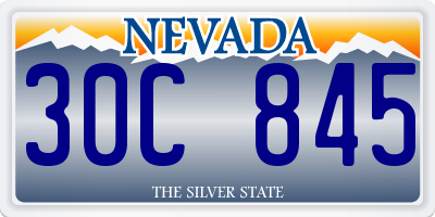 NV license plate 30C845