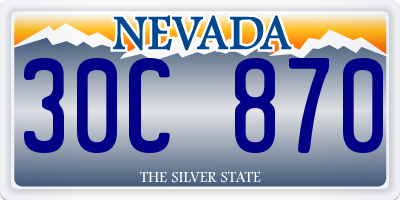 NV license plate 30C870