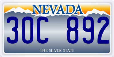 NV license plate 30C892