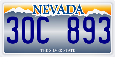 NV license plate 30C893