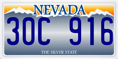 NV license plate 30C916
