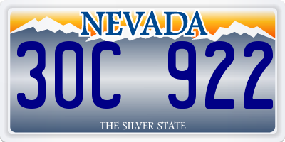 NV license plate 30C922