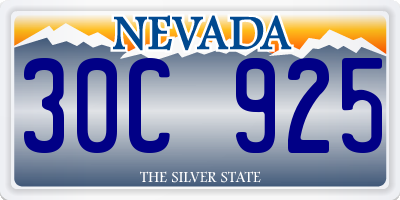 NV license plate 30C925