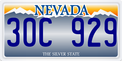 NV license plate 30C929