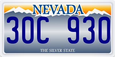 NV license plate 30C930