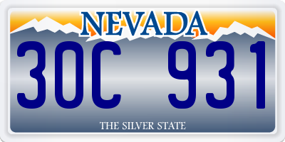 NV license plate 30C931