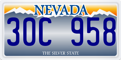NV license plate 30C958