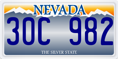 NV license plate 30C982