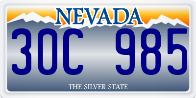 NV license plate 30C985