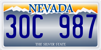 NV license plate 30C987