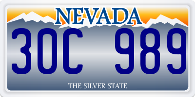 NV license plate 30C989