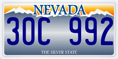 NV license plate 30C992