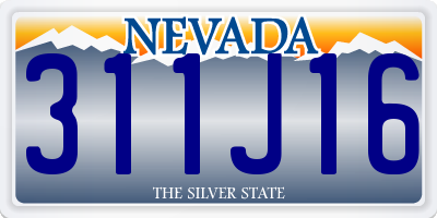 NV license plate 311J16