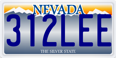 NV license plate 312LEE