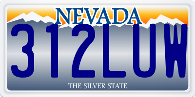 NV license plate 312LUW