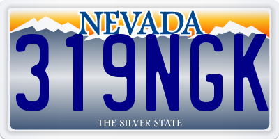 NV license plate 319NGK