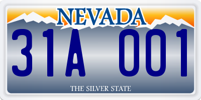 NV license plate 31A001