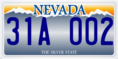 NV license plate 31A002