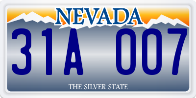 NV license plate 31A007