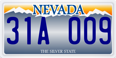 NV license plate 31A009