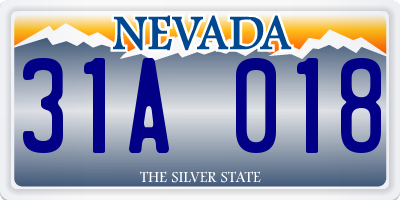 NV license plate 31A018