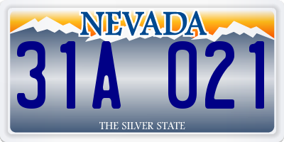 NV license plate 31A021